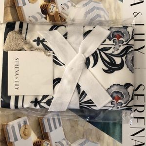 Serena & Lily Millwood King Sham Navy Floral Blue